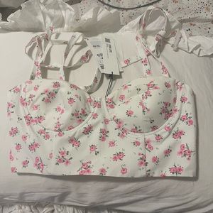 ZARA floral crop top